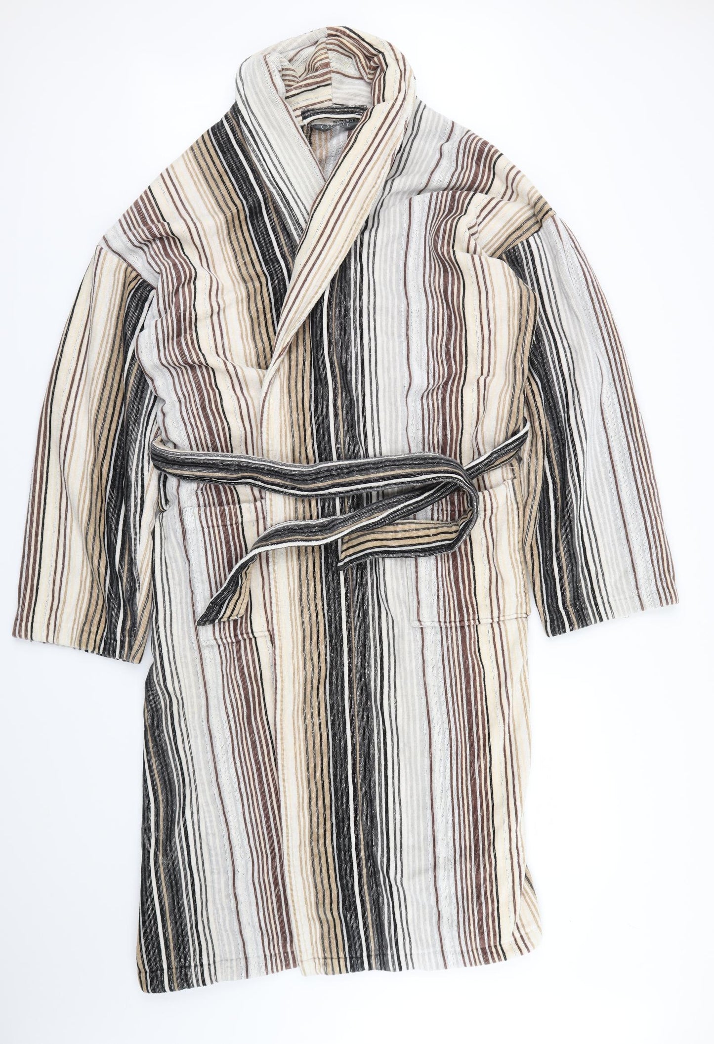 CHRISTY Mens Brown Striped   Robe & Gown Set Size XL