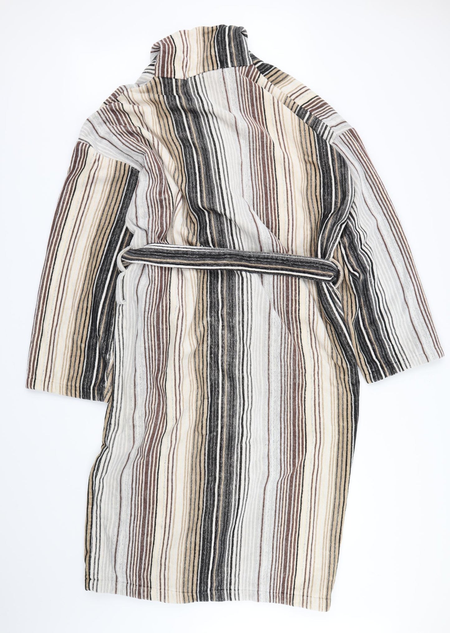 CHRISTY Mens Brown Striped   Robe & Gown Set Size XL