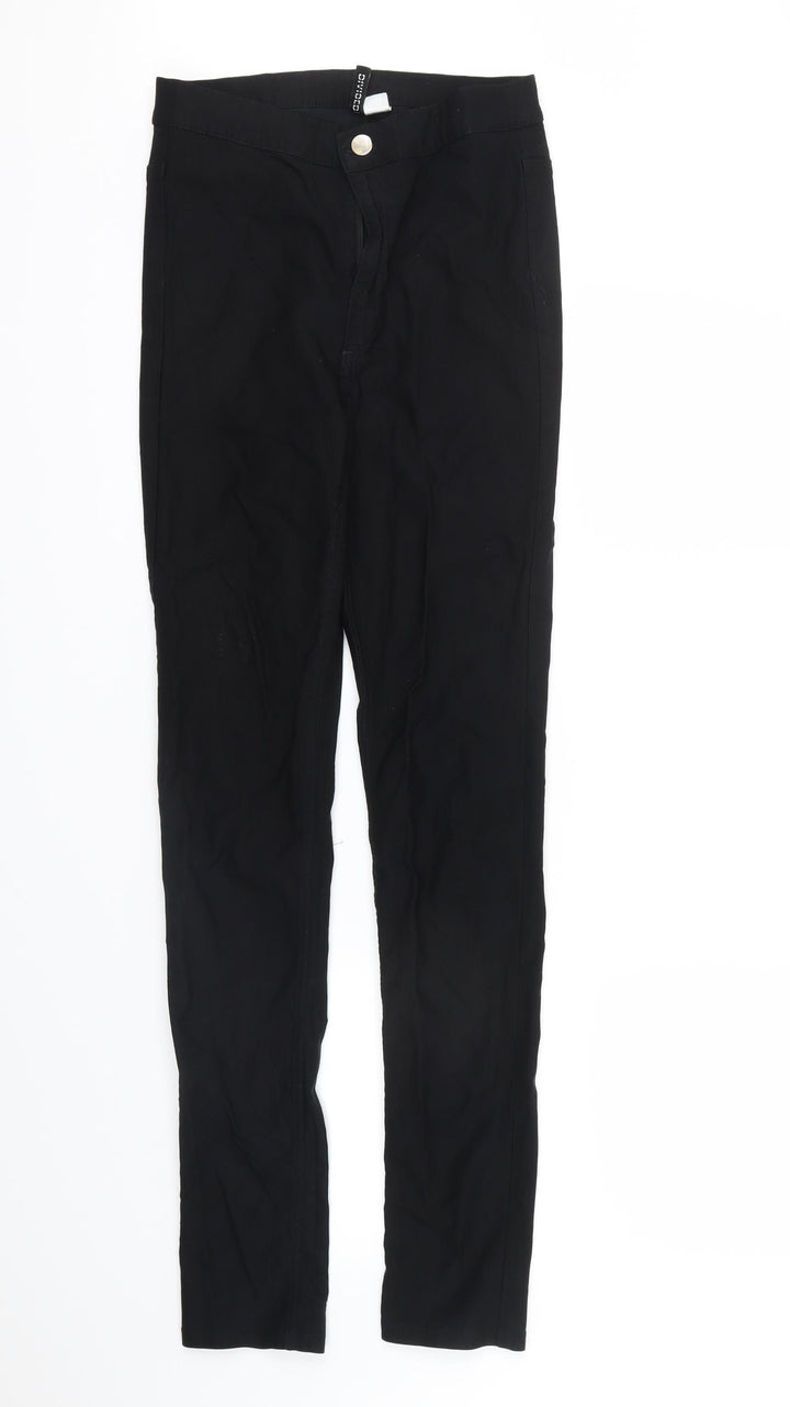 Divided Womens Black Cropped Trousers Size 14 L30 in