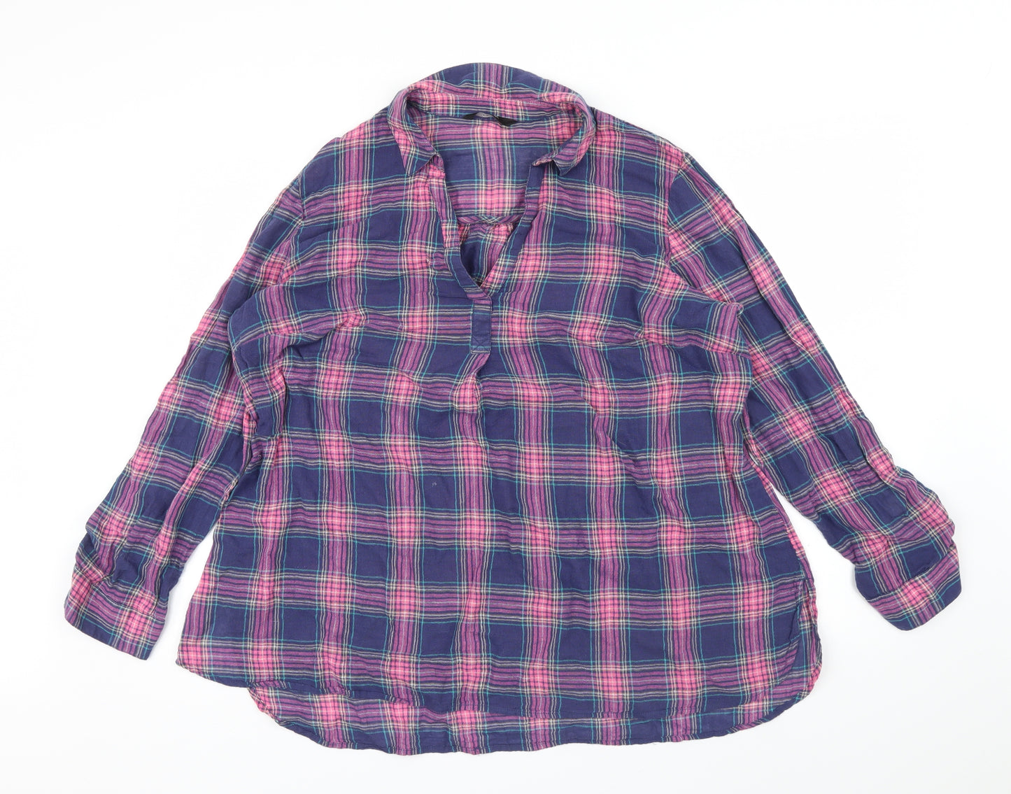 George Womens Pink Check  Basic Blouse Size 20