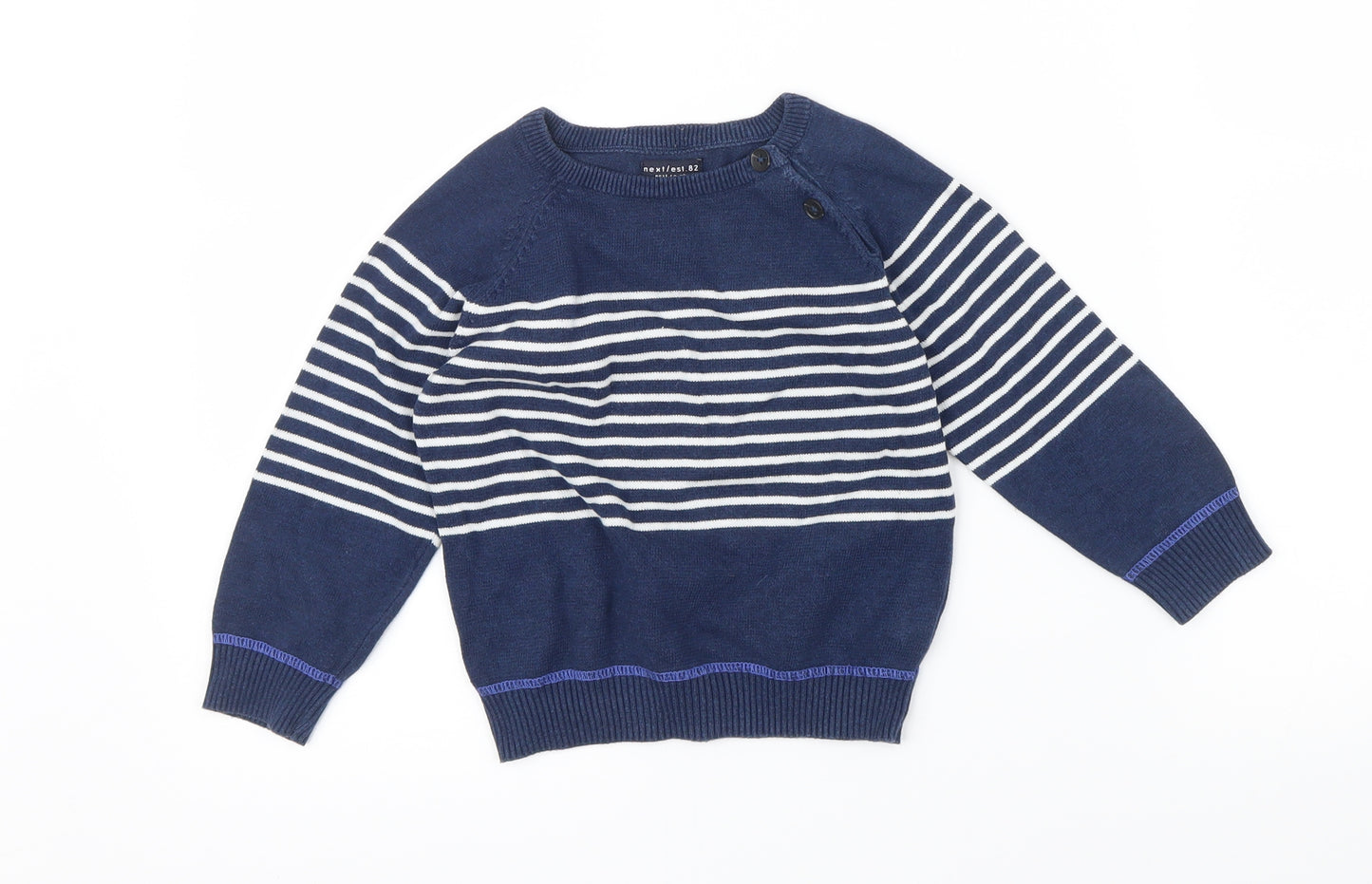 NEXT Boys Blue Striped  Pullover Jumper Size 18-24 Months