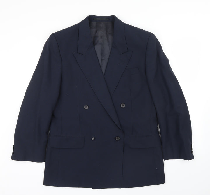 WAYNE HENNINGS Mens Blue Jacket Suit Jacket Size 40