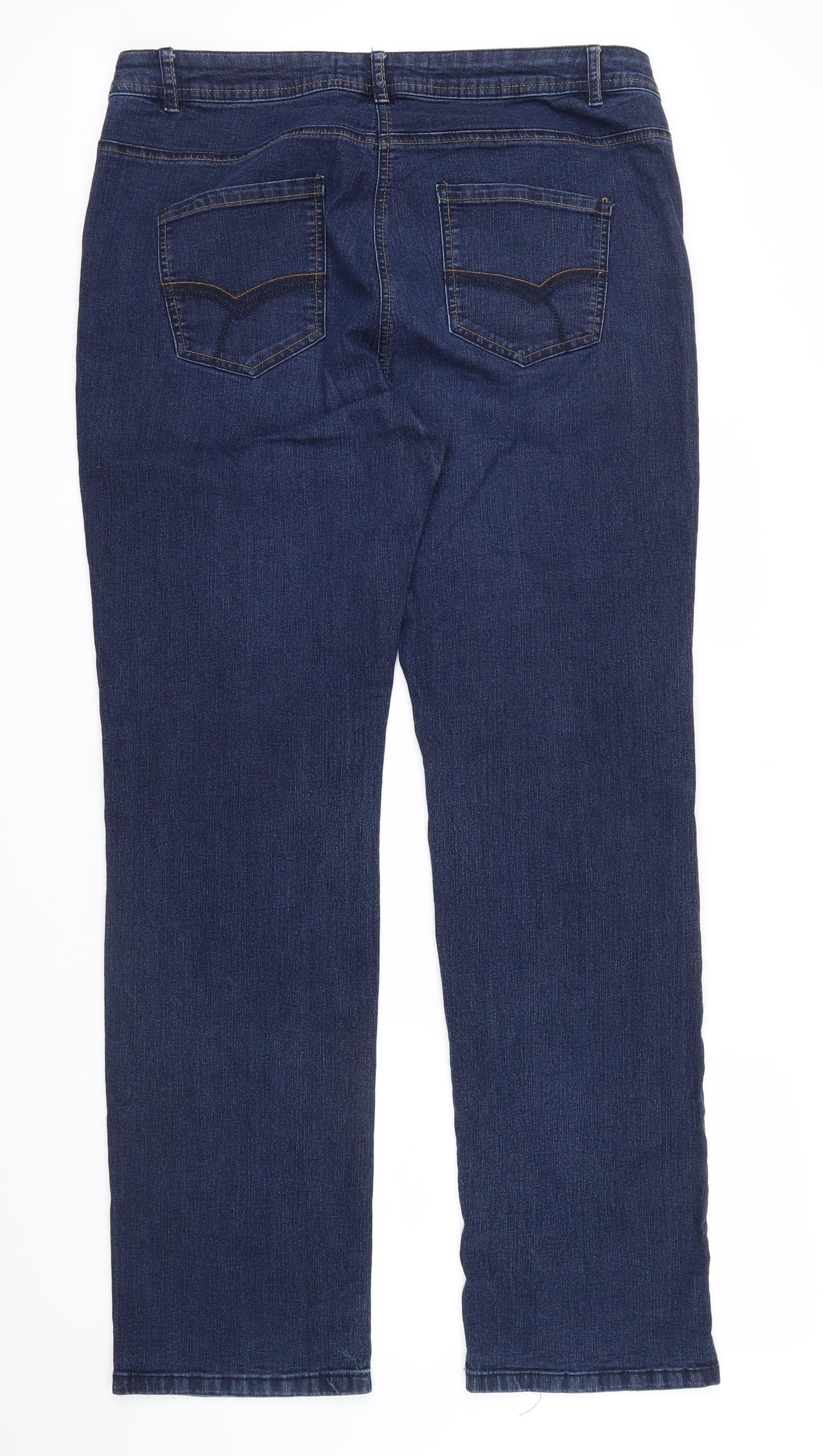 TU Womens Blue   Straight Jeans Size 18 L32 in - Embroidered BACK POCKETS