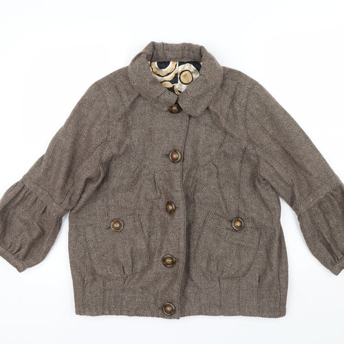 River Island Womens Brown   Jacket  Size 12  - Puff sleeve