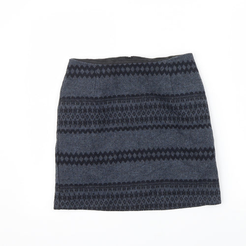 NEWLOOK Womens Grey Geometric  A-Line Skirt Size 6