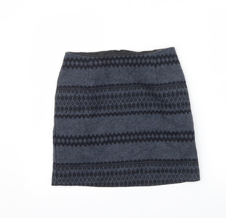 NEWLOOK Womens Grey Geometric A-Line Skirt Size 6