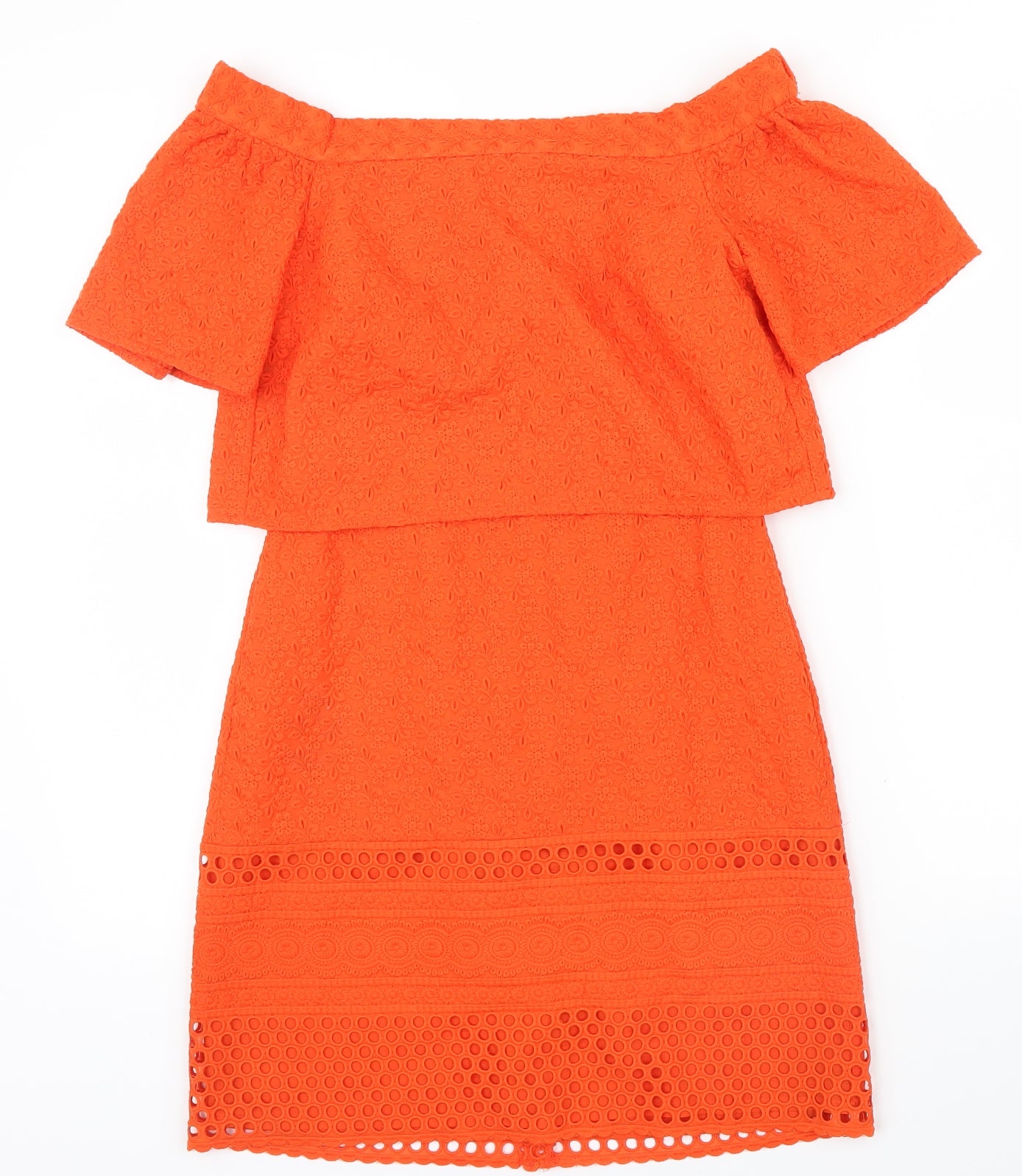 Topshop Womens Orange Floral  A-Line  Size 6
