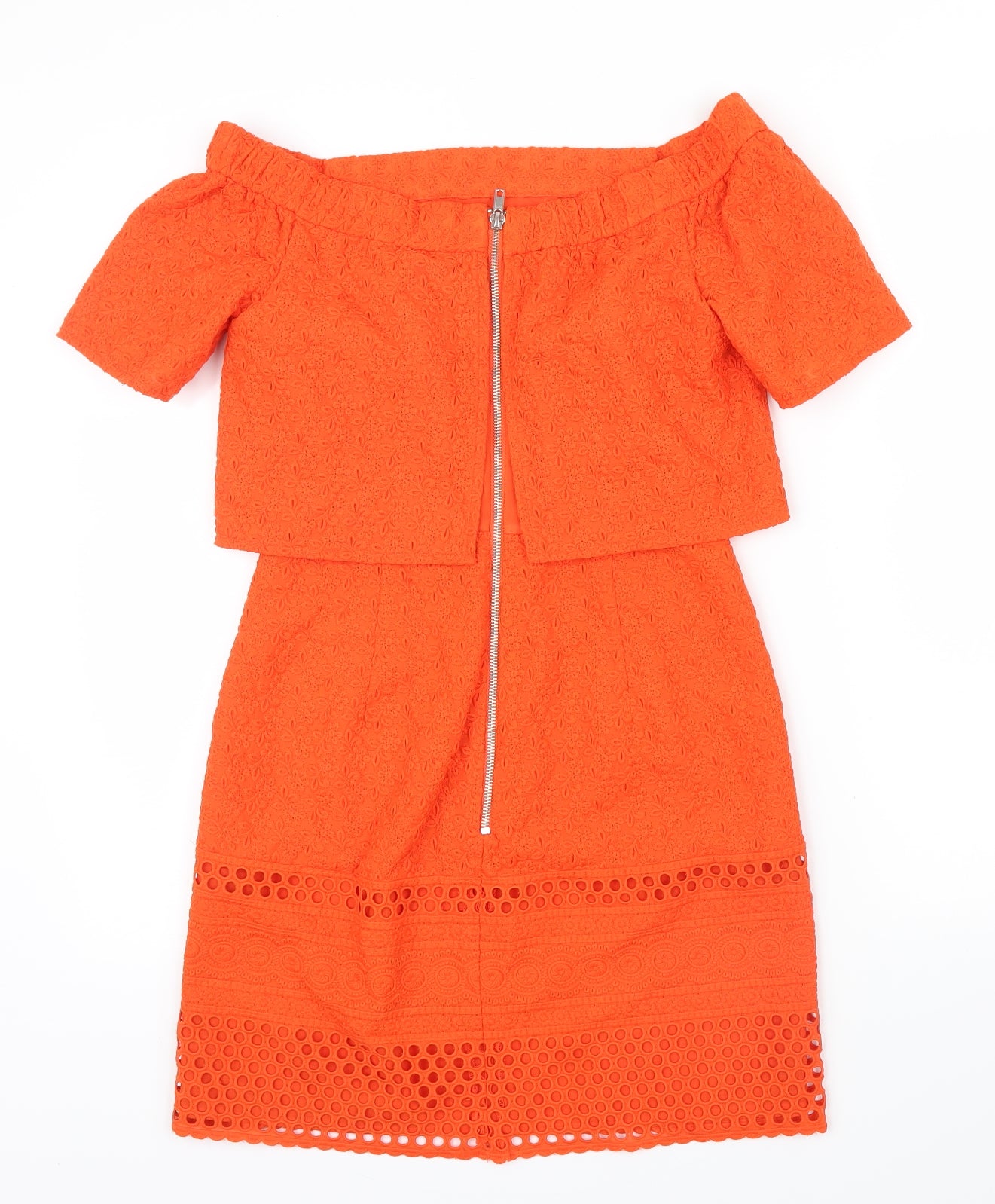 Topshop Womens Orange Floral  A-Line  Size 6