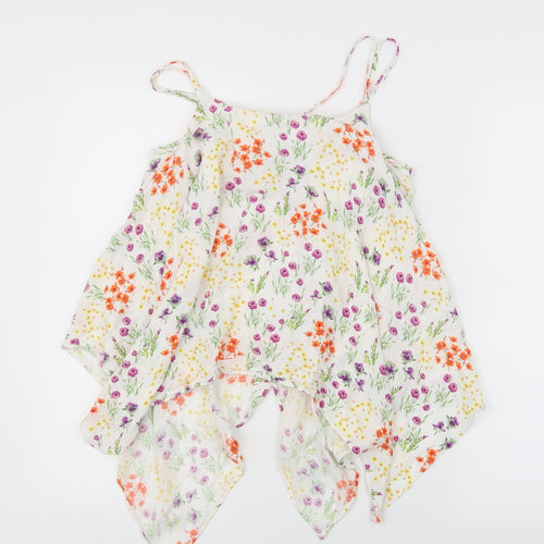 TU Girls Orange Floral  Basic T-Shirt Size 11 Years