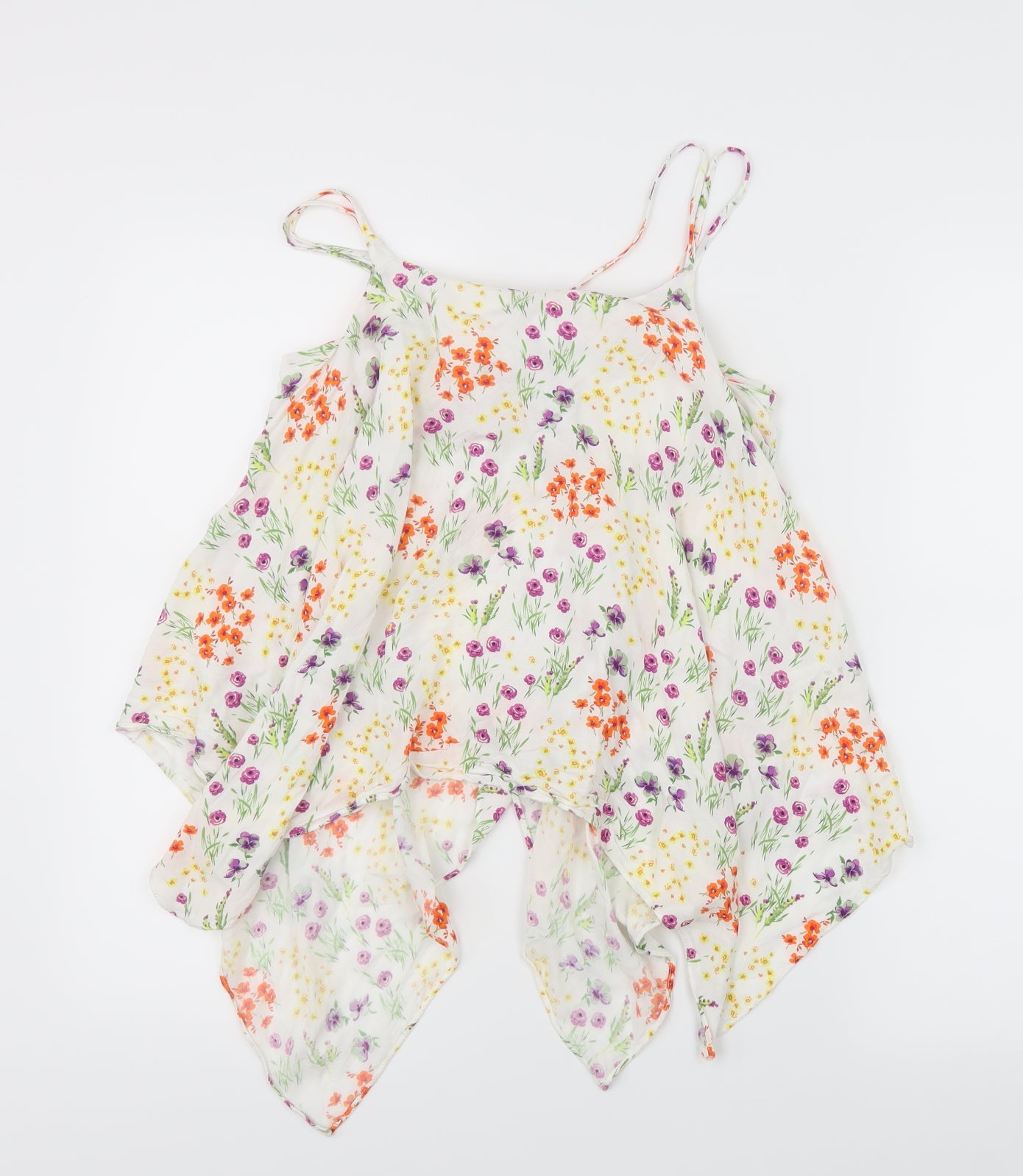 TU Girls Orange Floral  Basic T-Shirt Size 11 Years