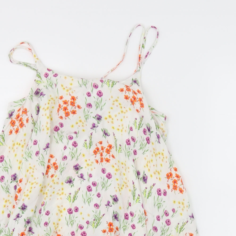 TU Girls Orange Floral  Basic T-Shirt Size 11 Years