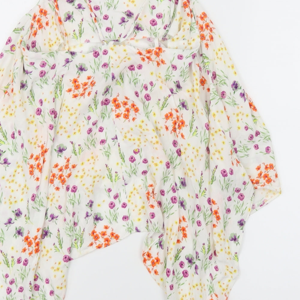 TU Girls Orange Floral  Basic T-Shirt Size 11 Years