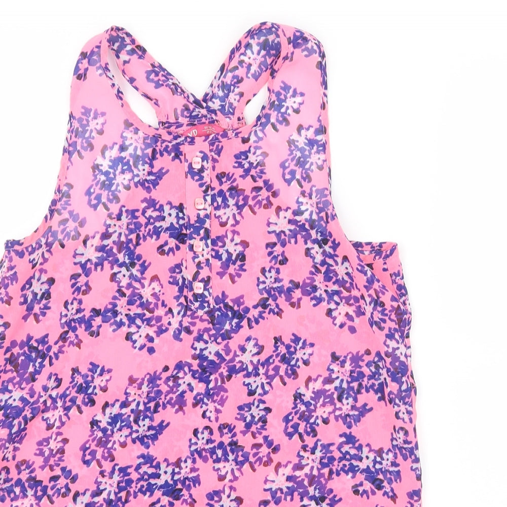 Young Dimension Girls Pink Geometric  Basic Blouse Size 11-12 Years