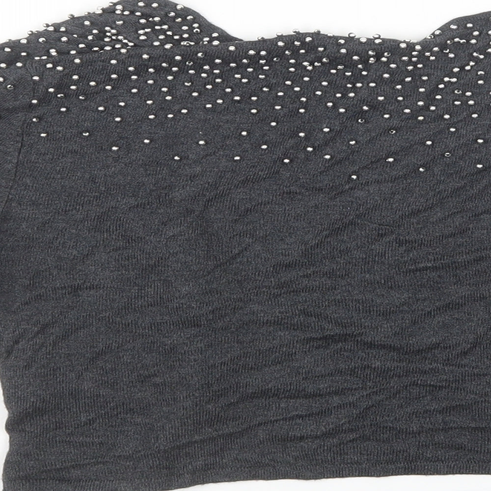 Divided by H&M Womens Grey  Knit Cardigan Jumper Size 12