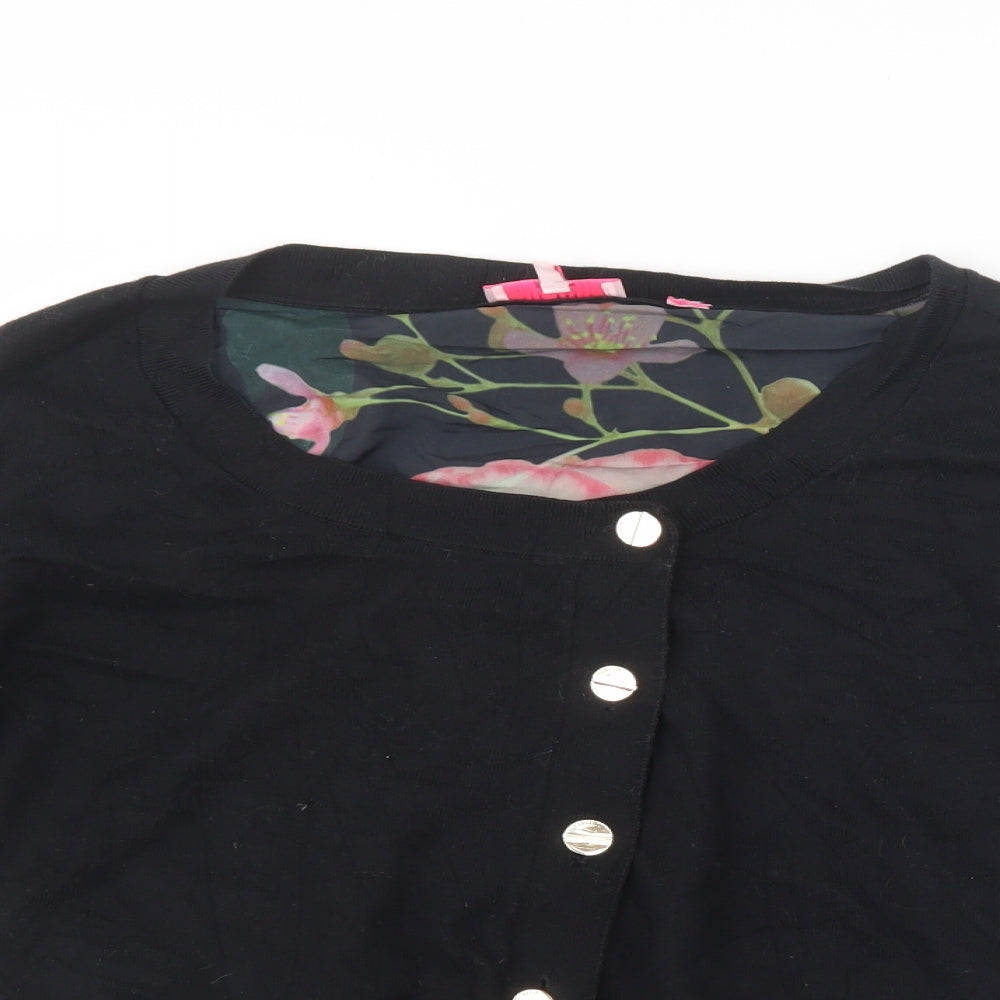 Ted Baker Womens Black  Knit Cardigan Jumper Size L
