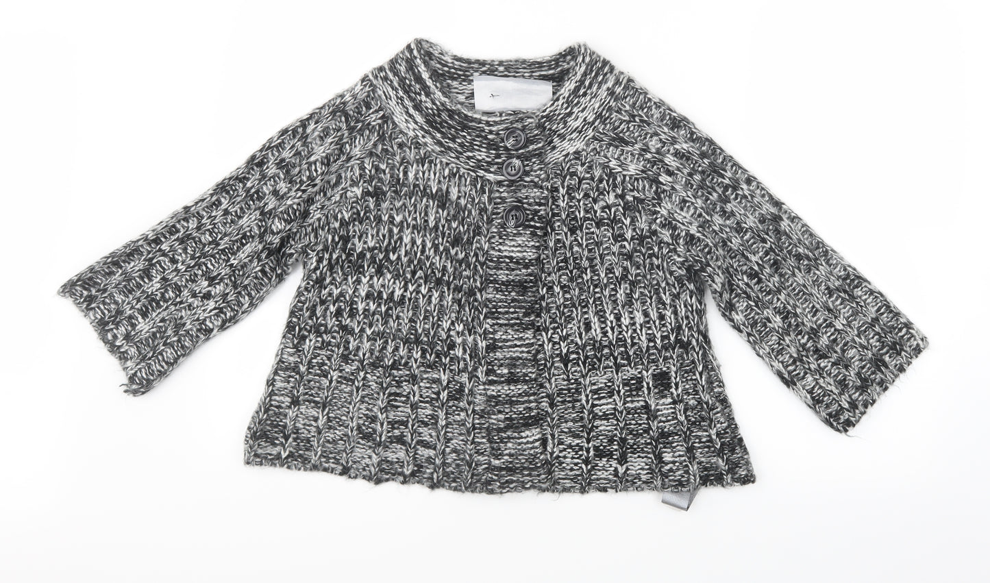E-vie Womens Grey  Knit Cardigan Jumper Size 14