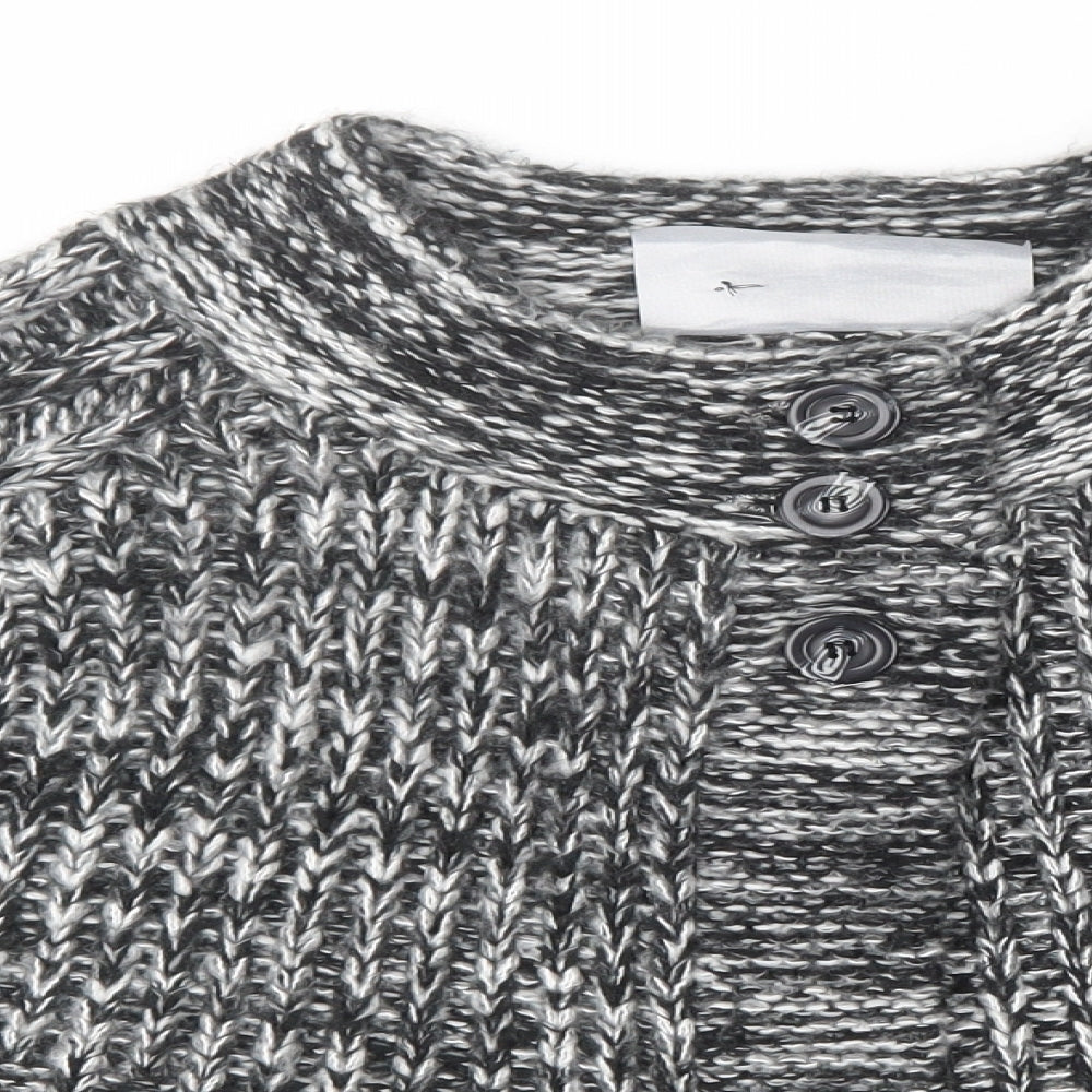 E-vie Womens Grey  Knit Cardigan Jumper Size 14