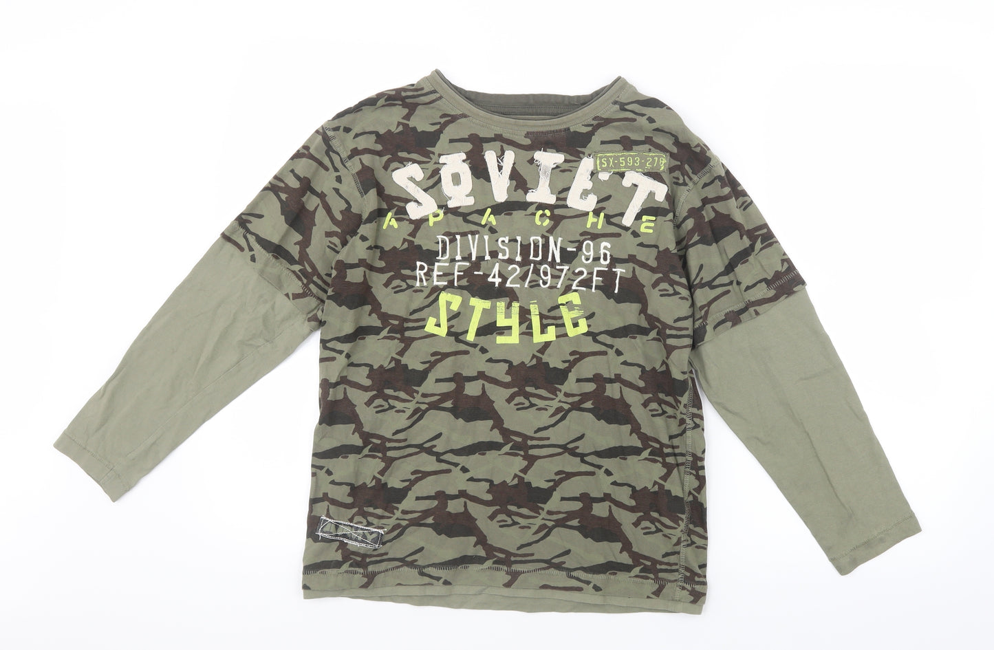 Eagles Boys Green Camouflage  Basic T-Shirt Size 10-11 Years