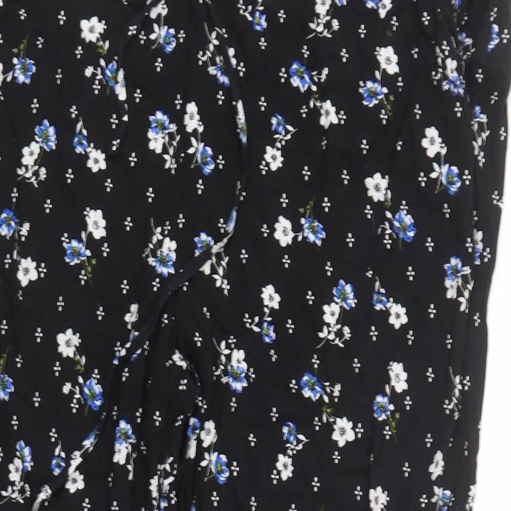 New Look Womens Black Floral  Trousers  Size 26 L24 in