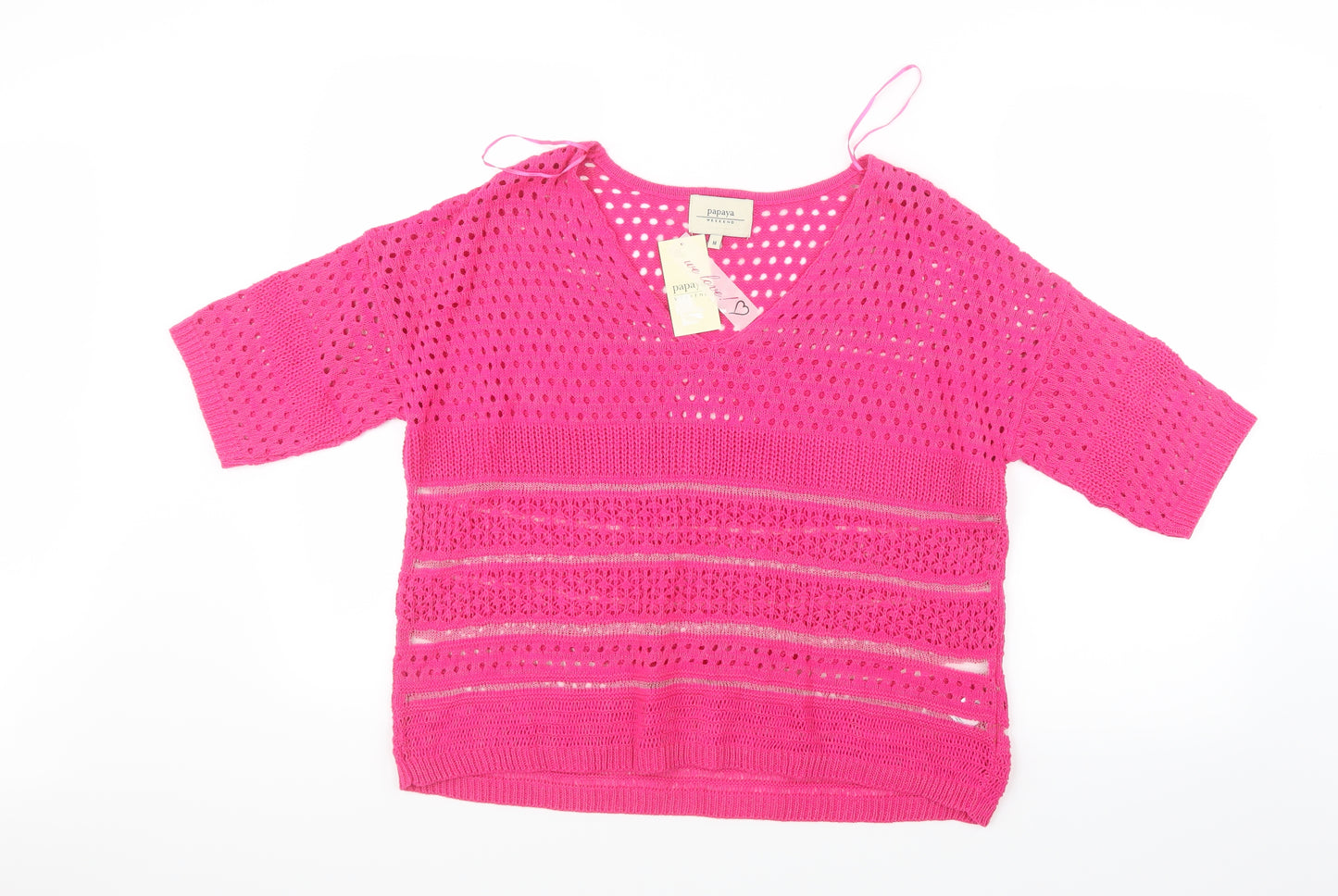 Papaya Womens Pink  Knit Pullover Jumper Size M