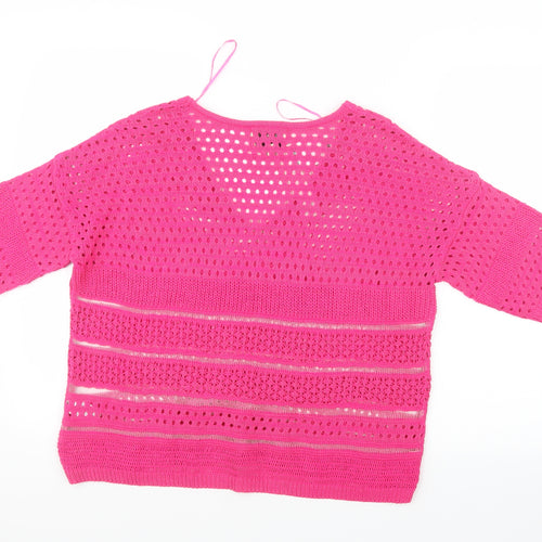 Papaya Womens Pink  Knit Pullover Jumper Size M
