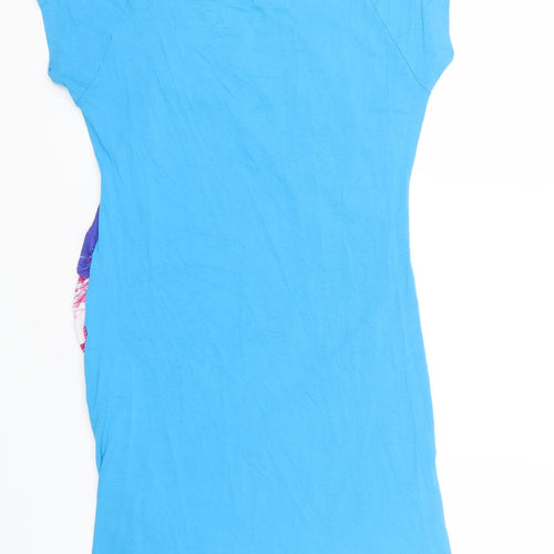 Chianti Womens Blue Geometric  T-Shirt Dress  Size 12