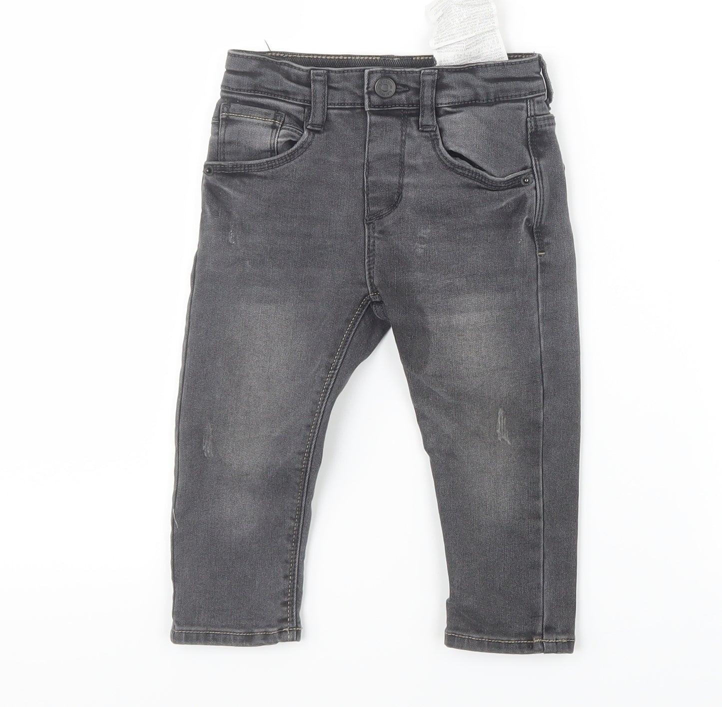 Zara Boys Grey  Denim Cargo Jeans Size 12-18 Months