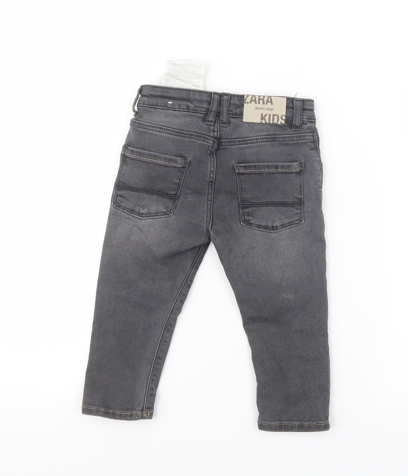 Zara Boys Grey  Denim Cargo Jeans Size 12-18 Months