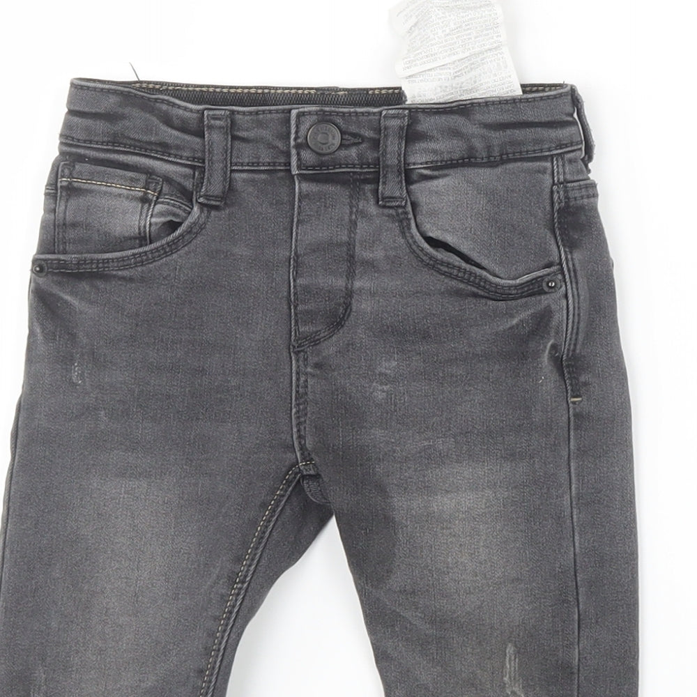 Zara Boys Grey  Denim Cargo Jeans Size 12-18 Months