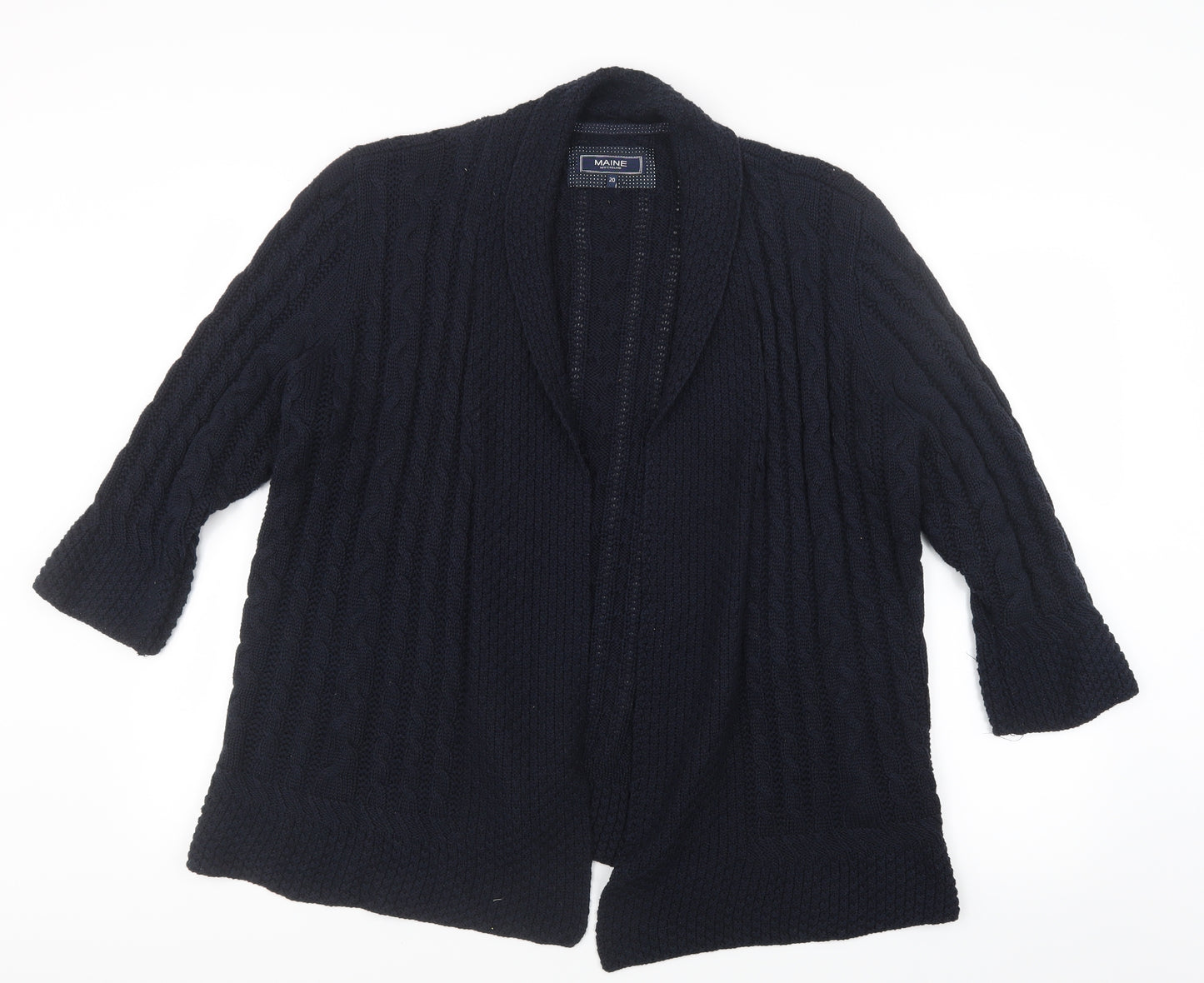 Maine Womens Blue  Knit Cardigan Jumper Size 20