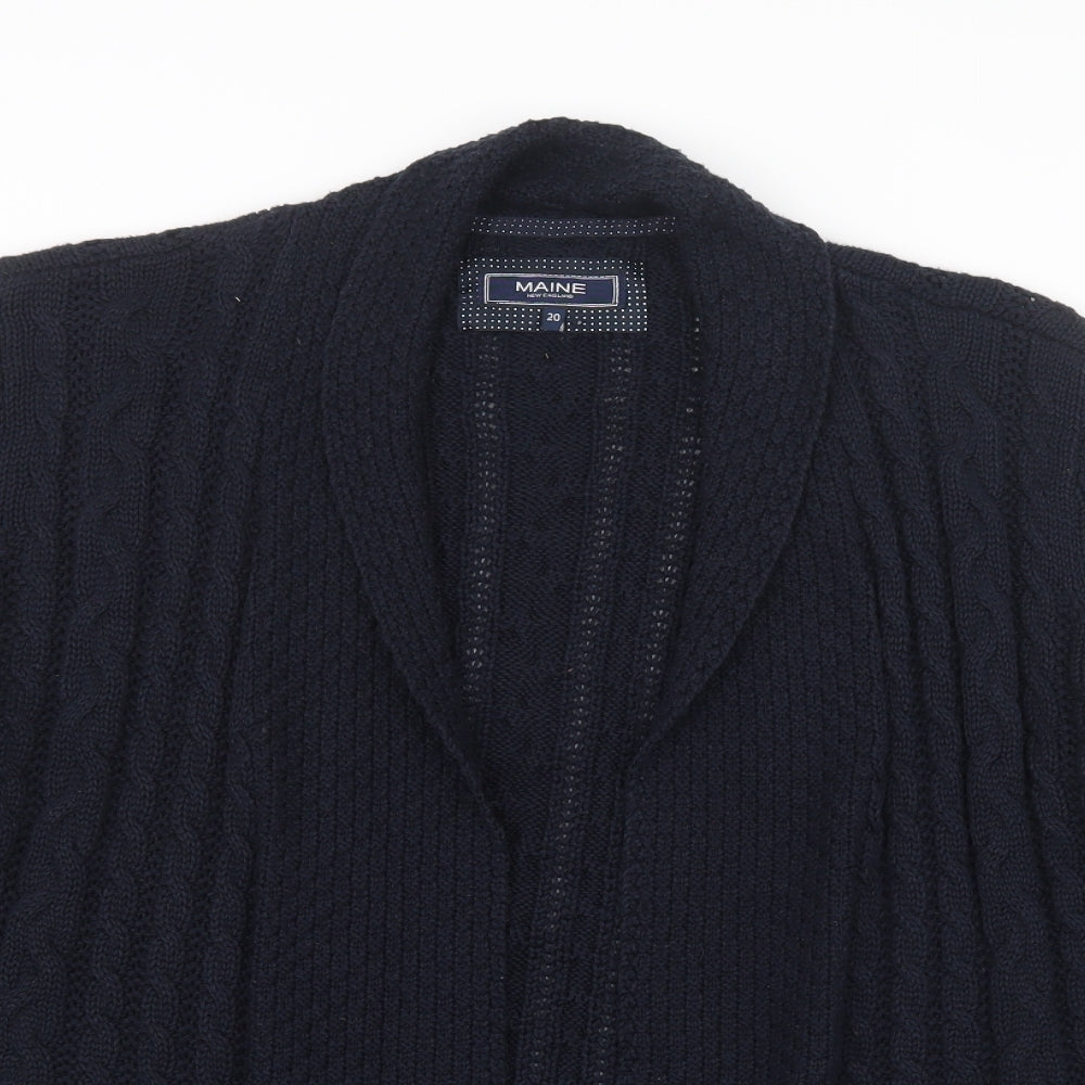 Maine Womens Blue  Knit Cardigan Jumper Size 20
