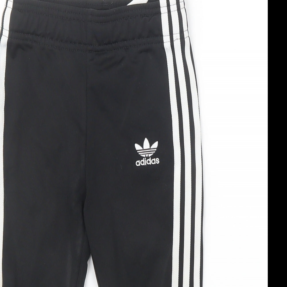 adidas Boys Black   Jogger Trousers Size 18-24 Months