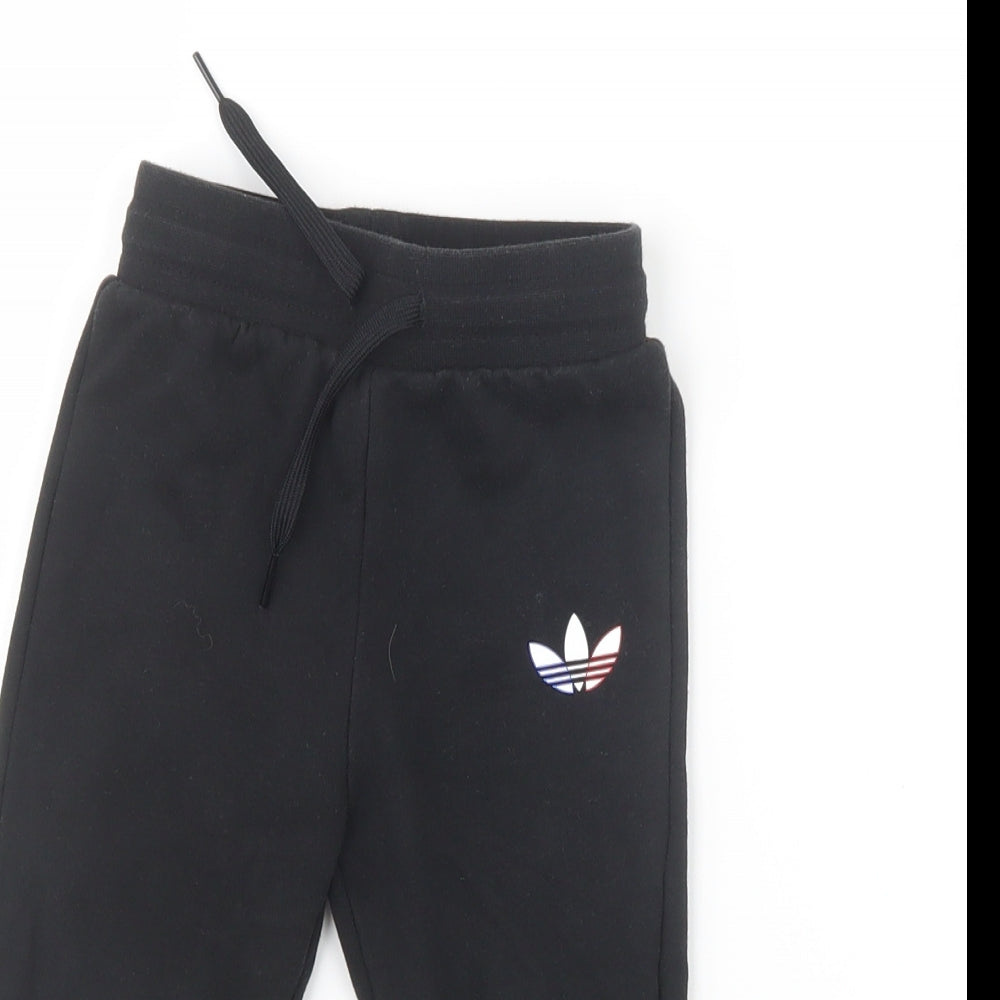 adidas Boys Black   Jogger Trousers Size 18-24 Months