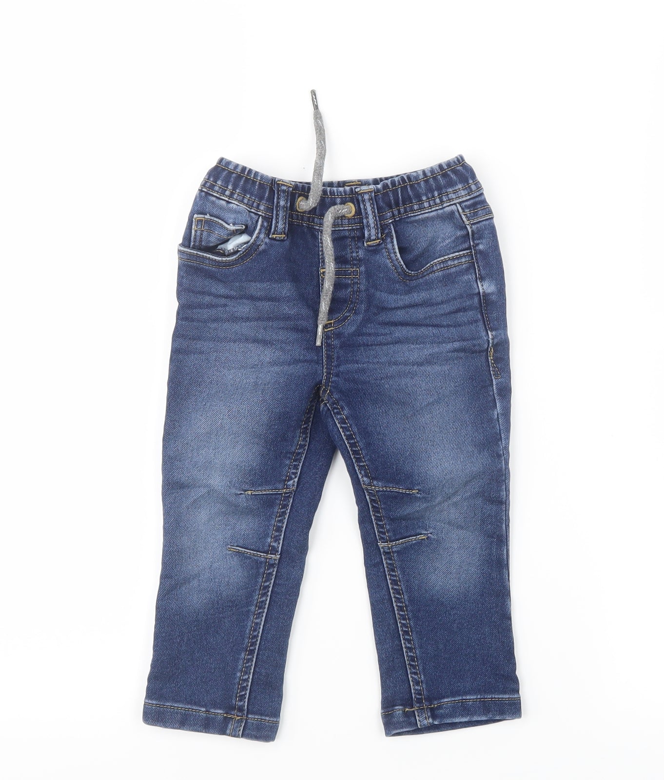 Blue Zoo Boys Blue  Denim Cargo Jeans Size 12-18 Months