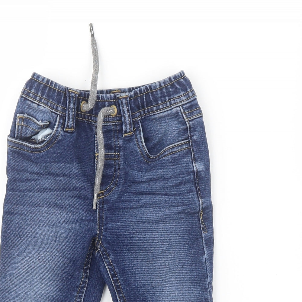 Blue Zoo Boys Blue  Denim Cargo Jeans Size 12-18 Months