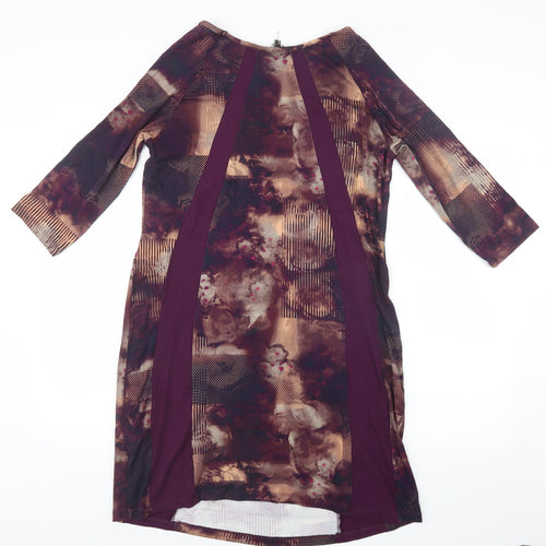 Yest Womens Purple Geometric  T-Shirt Dress  Size 10