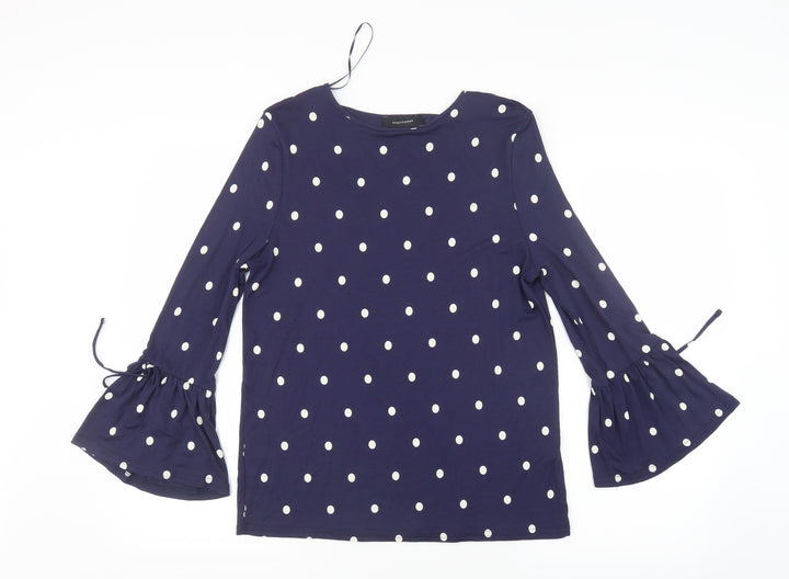 Atmosphere Womens Blue Polka Dot  Basic T-Shirt Size 12