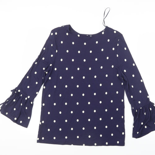 Atmosphere Womens Blue Polka Dot  Basic T-Shirt Size 12