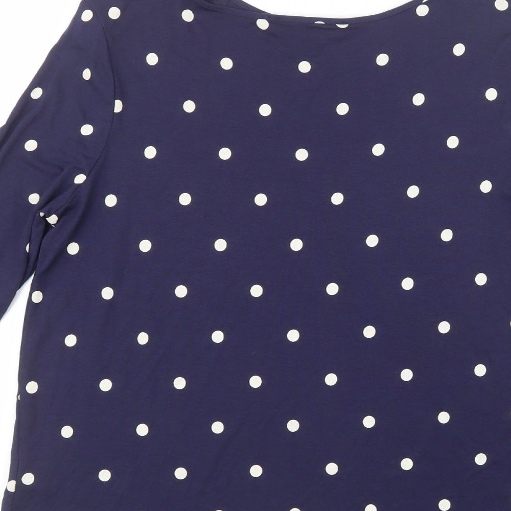 Atmosphere Womens Blue Polka Dot  Basic T-Shirt Size 12