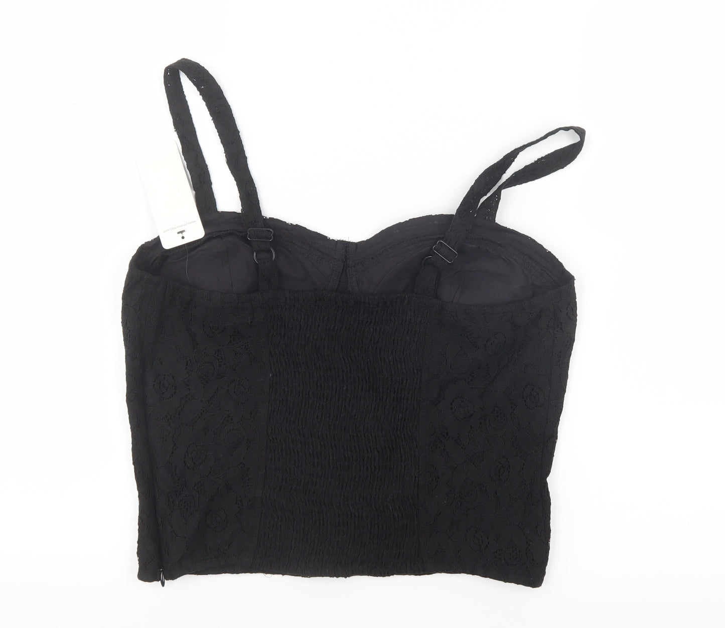 Jane Norman Womens Black   Cropped T-Shirt Size 16