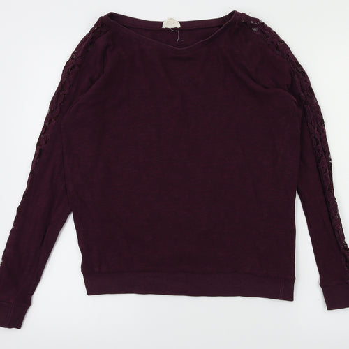 New Look Womens Purple Floral  Pullover Jumper Size 8