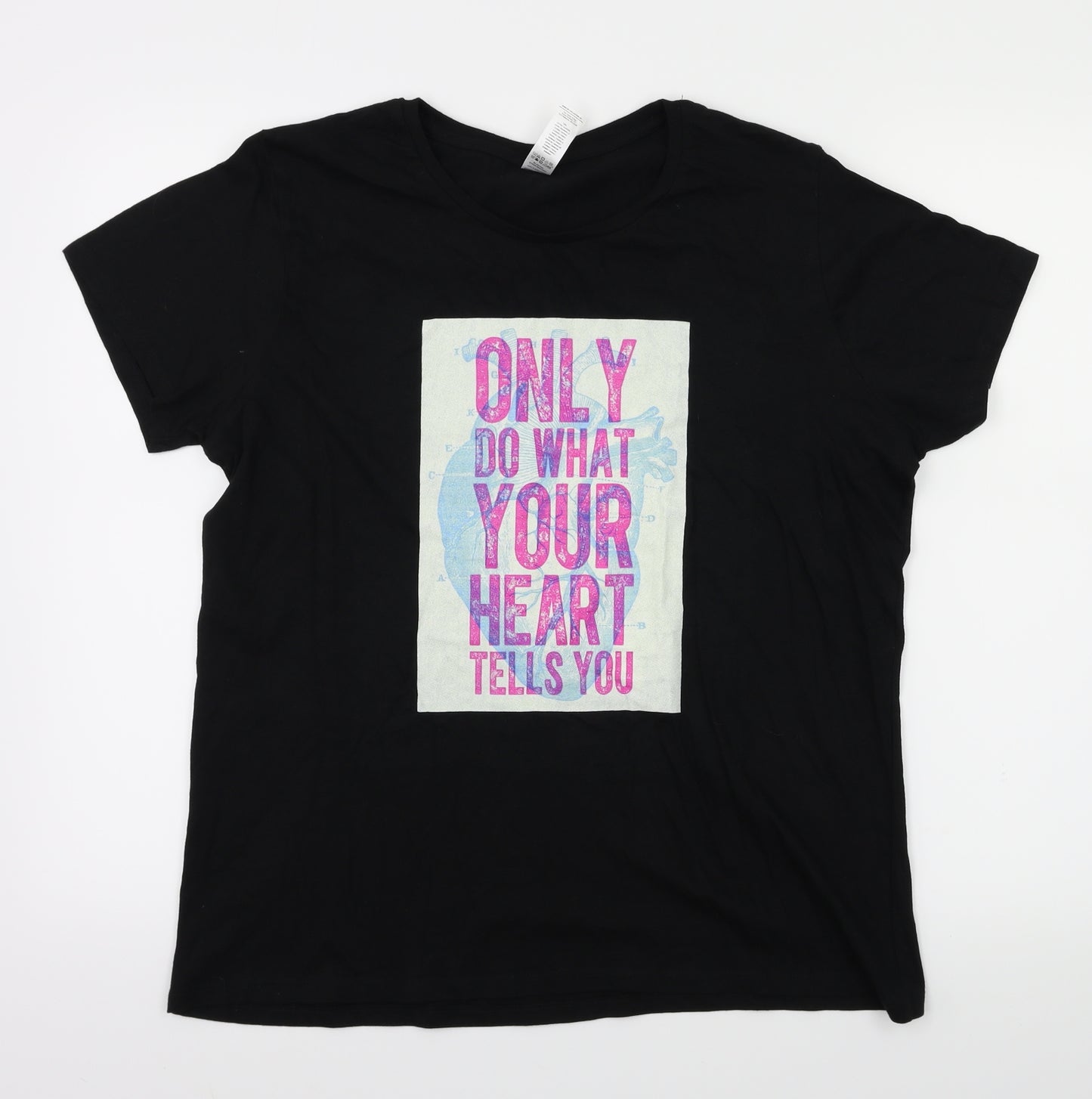 B&C Womens Black Houndstooth  Basic T-Shirt Size XL