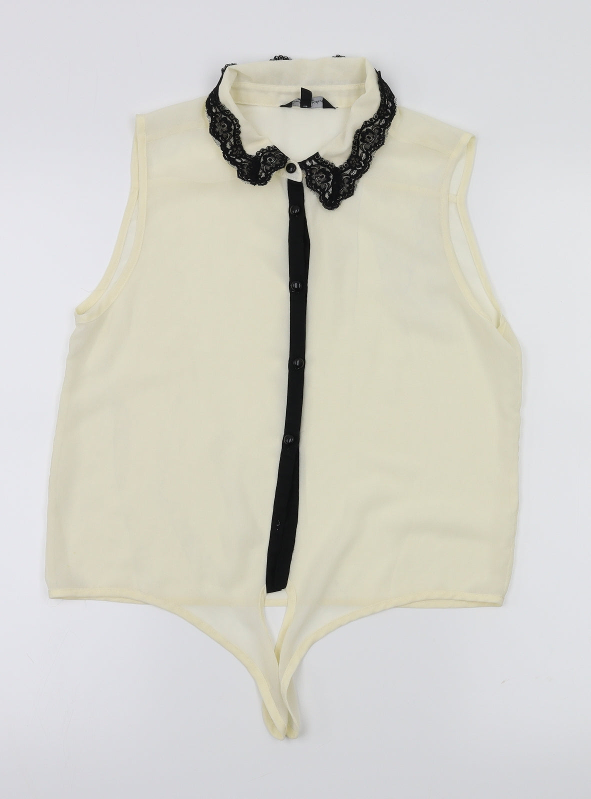 Candy Couture Womens Ivory   Basic T-Shirt Size 14
