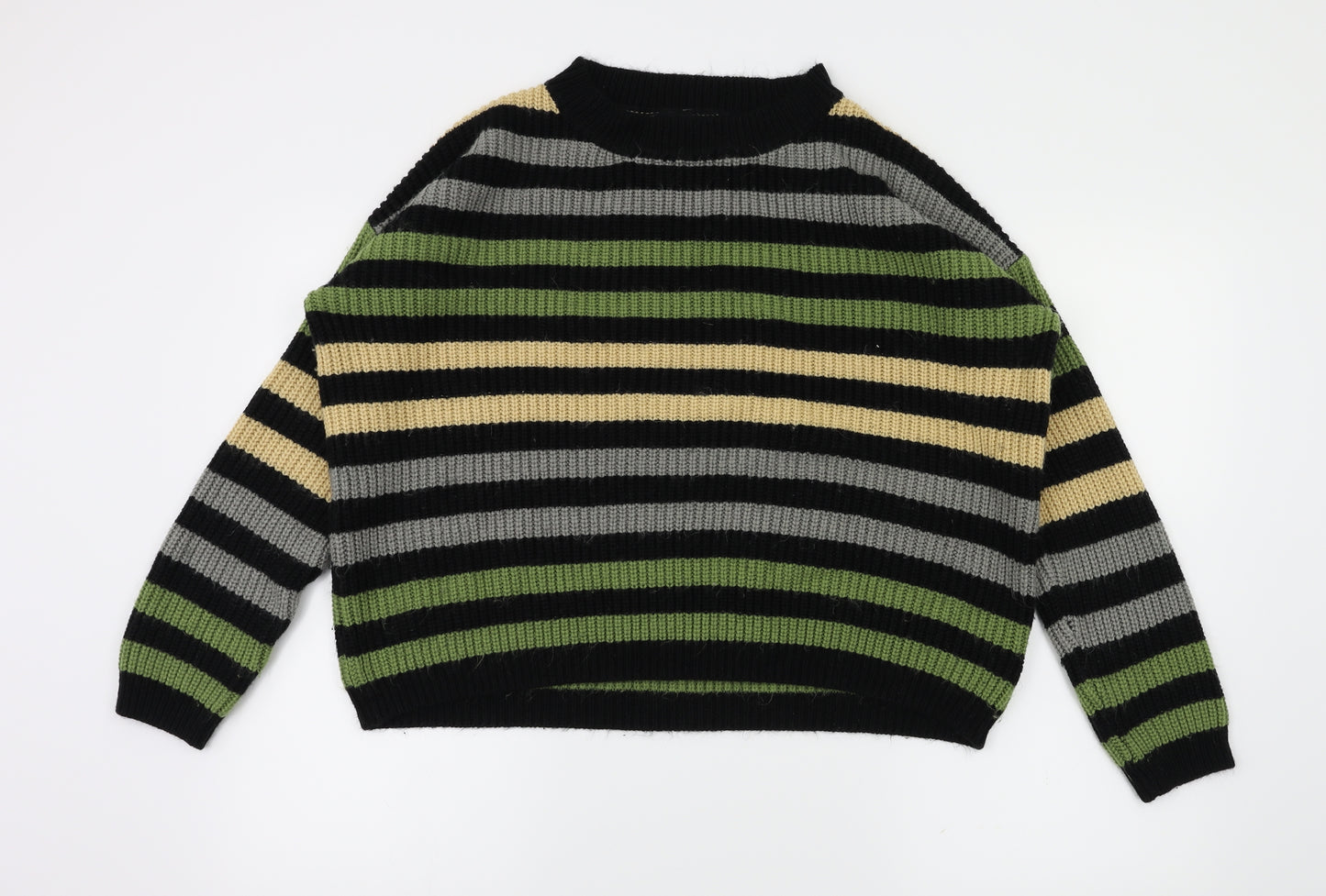 Zaful Womens Black Striped  Pullover Jumper One Size