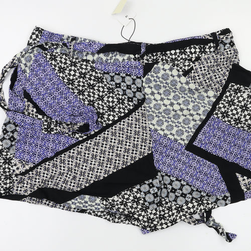 Papaya Womens Blue Argyle/Diamond  Paperbag Shorts Size 18