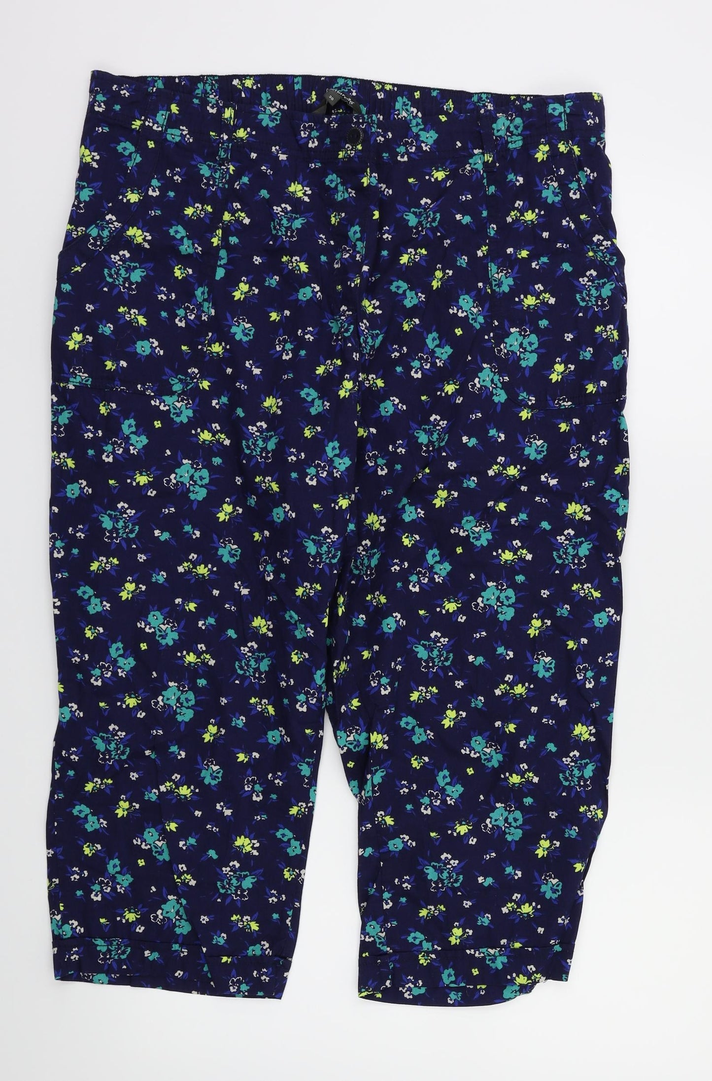 Bonmarché Womens Blue Floral  Trousers  Size 20 L20 in