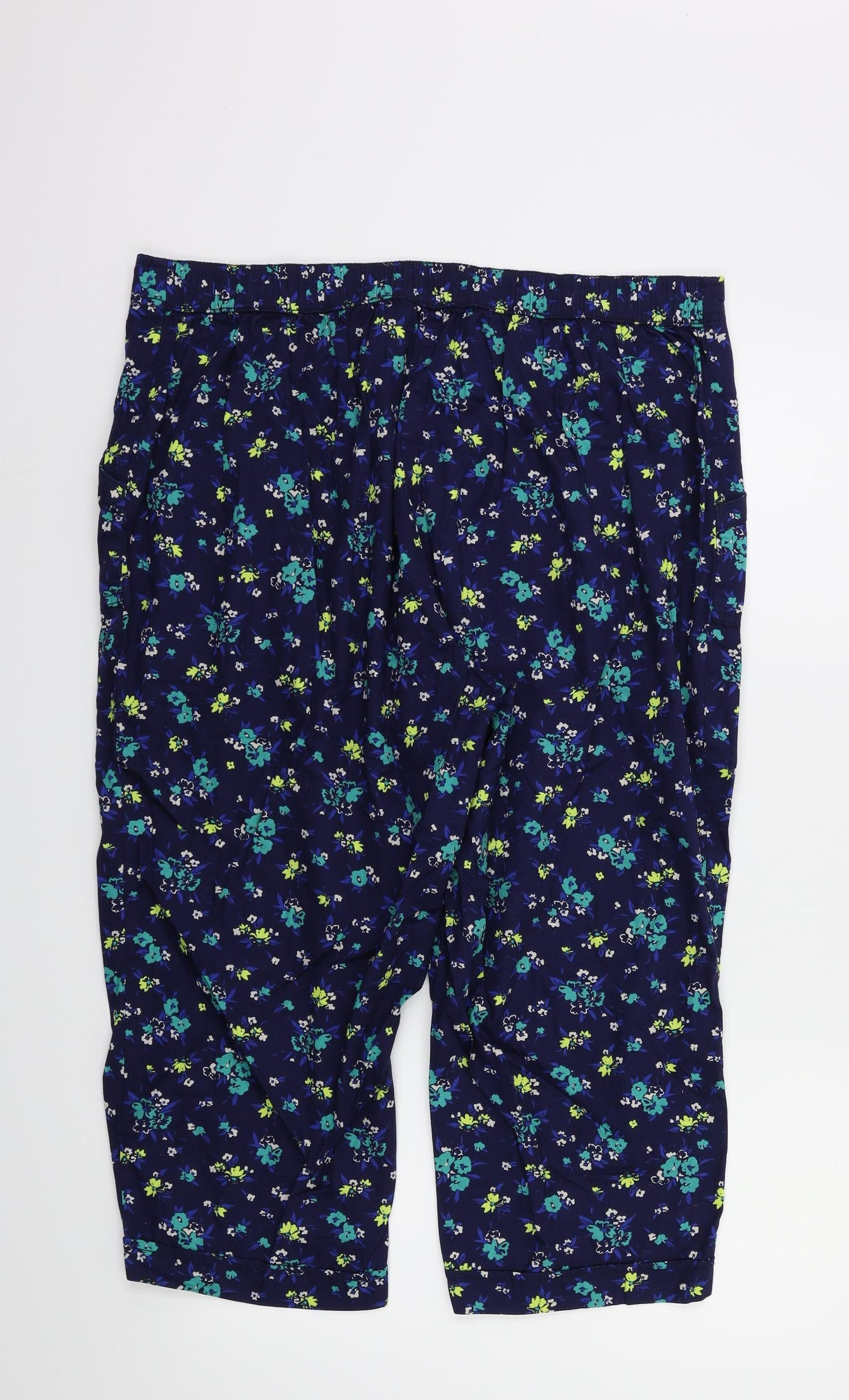 Bonmarché Womens Blue Floral  Trousers  Size 20 L20 in