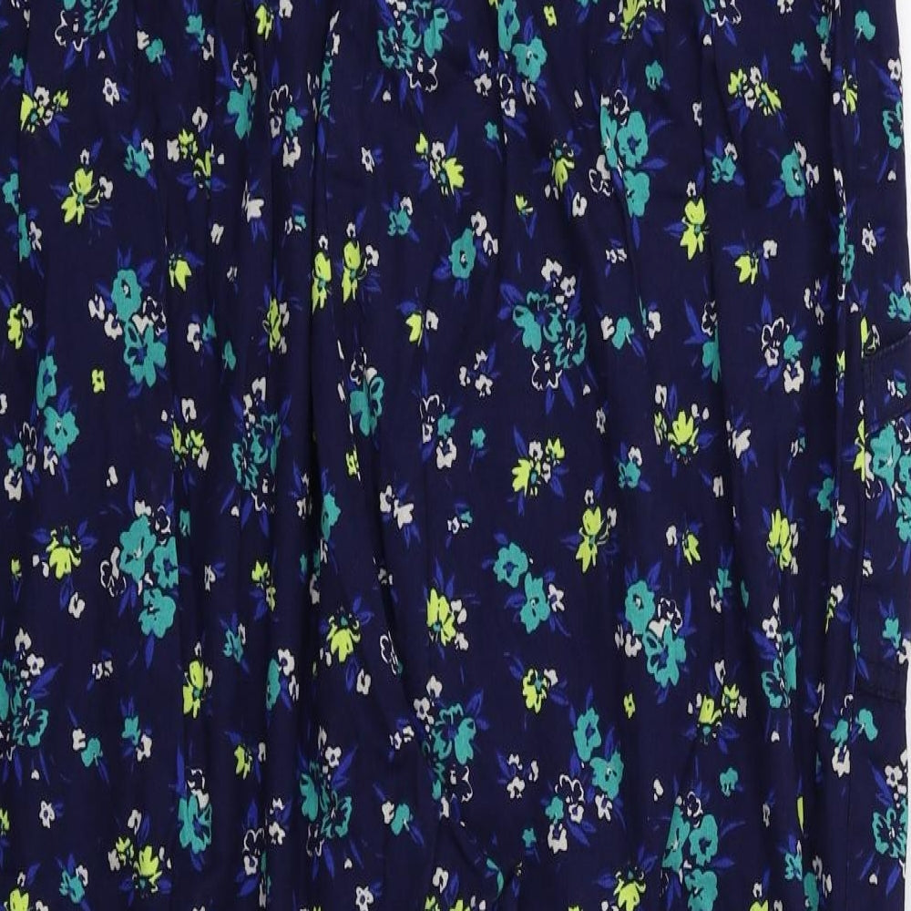 Bonmarché Womens Blue Floral  Trousers  Size 20 L20 in