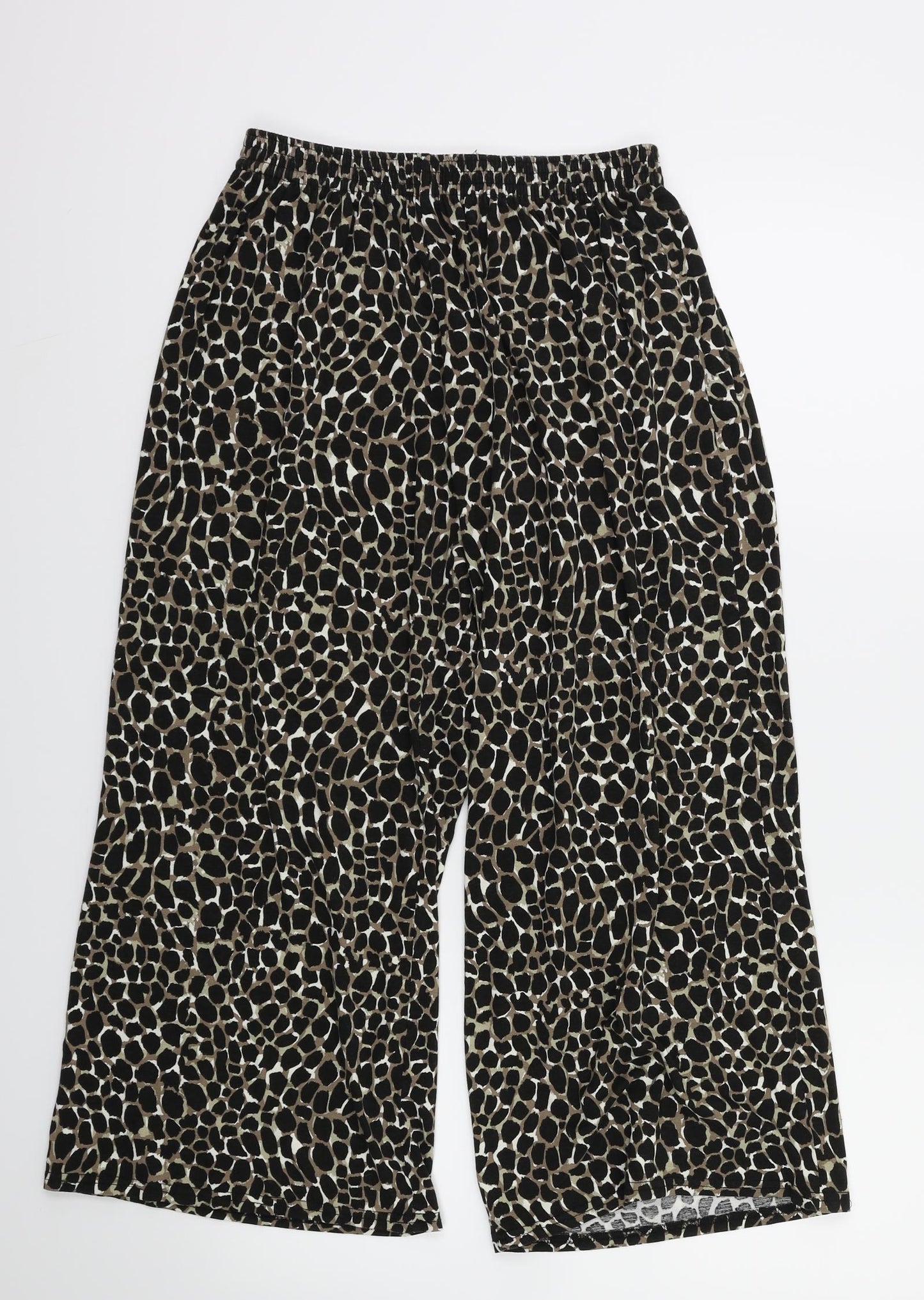 Emma  Womens Brown Animal Print  Trousers  Size L L24 in - Stretch waistband