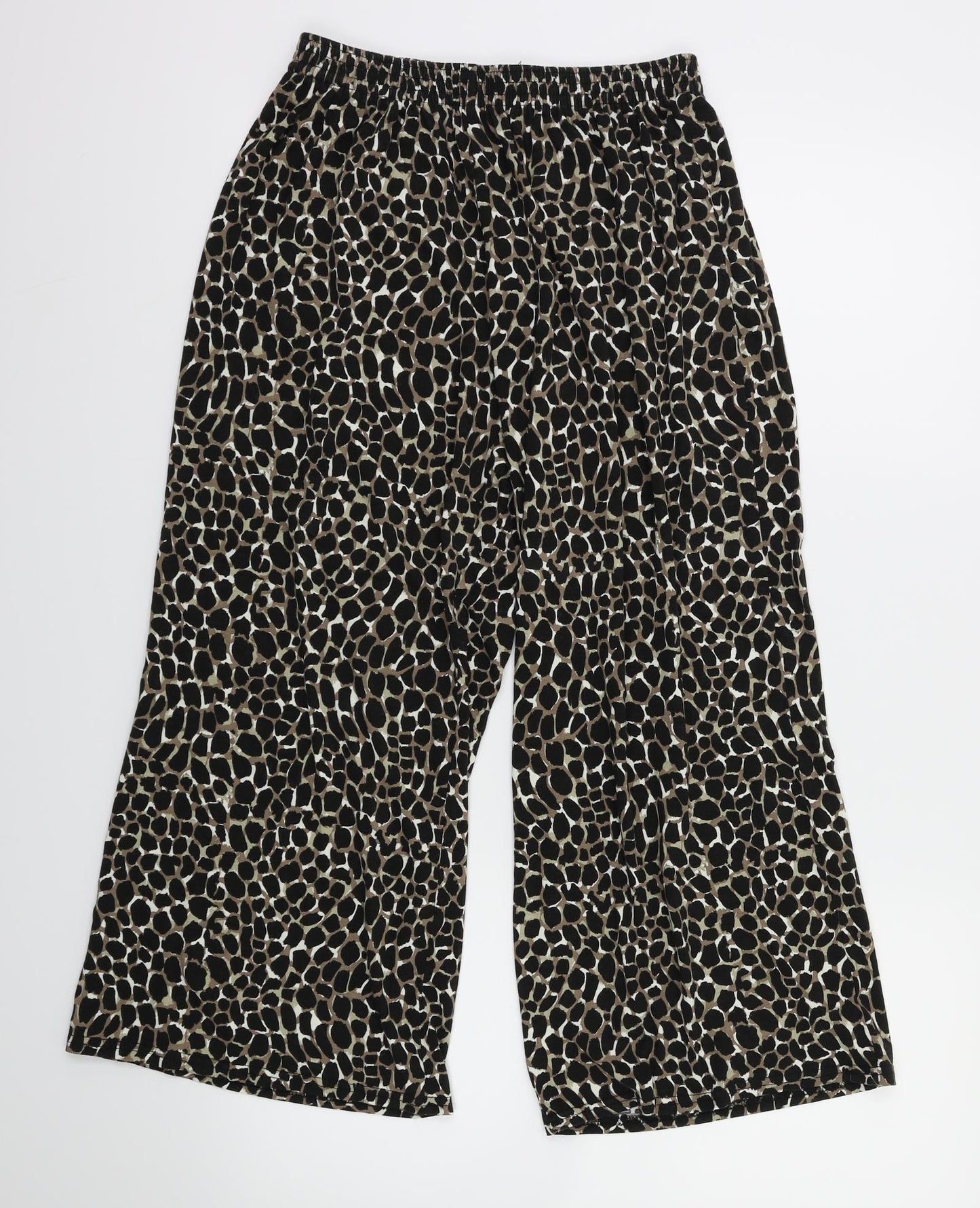 Emma  Womens Brown Animal Print  Trousers  Size L L24 in - Stretch waistband